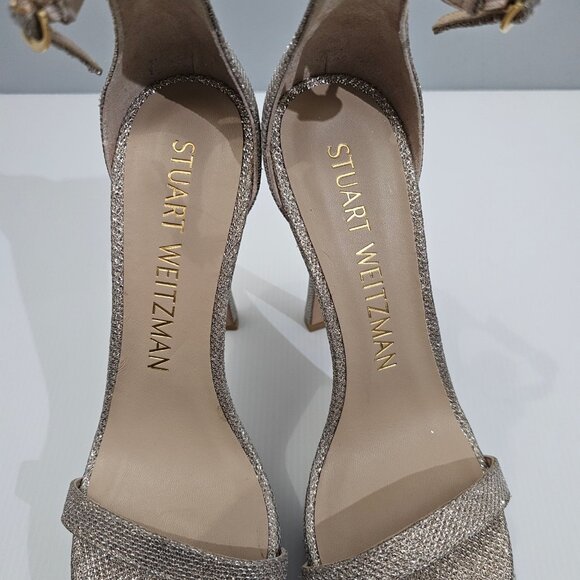 Stuart Weitzman Nudistcurve Hollywood Heel 8.5 Platino Platform Stiletto Sandal - Picture 8 of 14